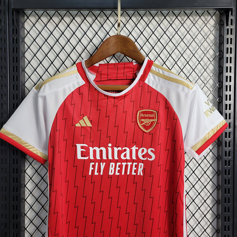 Kit Infantil Arsenal 23/24 Adidas - Vermelho/Branco