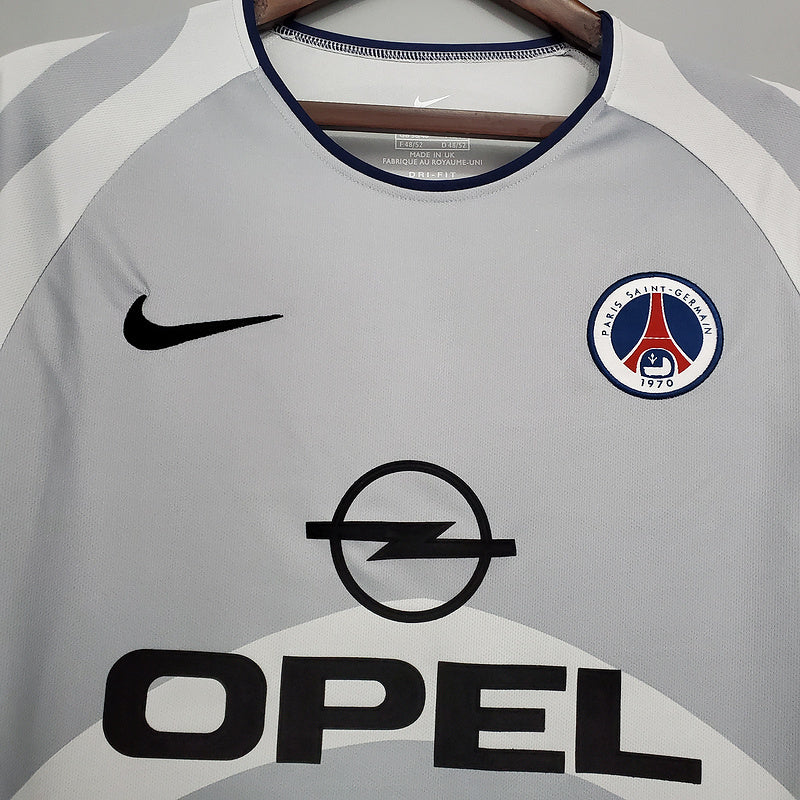 Camisa PSG Retrô 2001/2002 Branca e Cinza - Nike