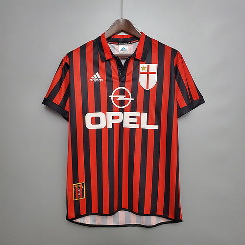 Camisa Milan Retrô 1999/2000 Vermelha e Preta - Adidas